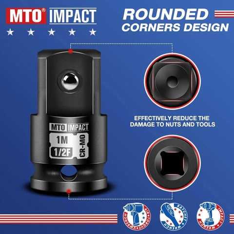 Half Inch To One Inch Impact Socket Adapter For Wrenches And Ratchets Converts Half Inch Drive To One Inch Drive Chrome Molybdenum Alloy Steel