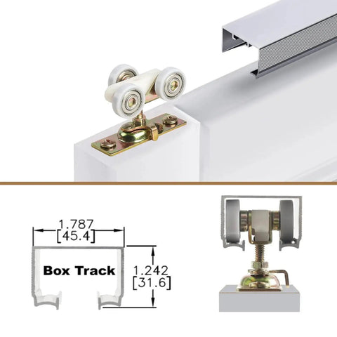 Sliding Pocket Door Top Hanger Rollers Wheels Assembly For 1125 And 1500 Hardware Kit With Wrench And Screws Included Zinc Alloy Construction Smooth 1 Inch Ball Bearing Wheels Durable Rust Resistant Pocket Door Hardware.