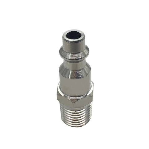 Beduan stainless steel air hose adapter, 1/4 NPT female to 1/4 MPT male threaded plug, air compressor fitting, pack of 2