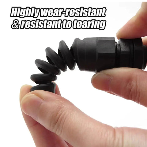 Close-up of Durable Nylon Cable Gland Waterproof IP68 with strain relief, showing flexibility and tear resistance in hand