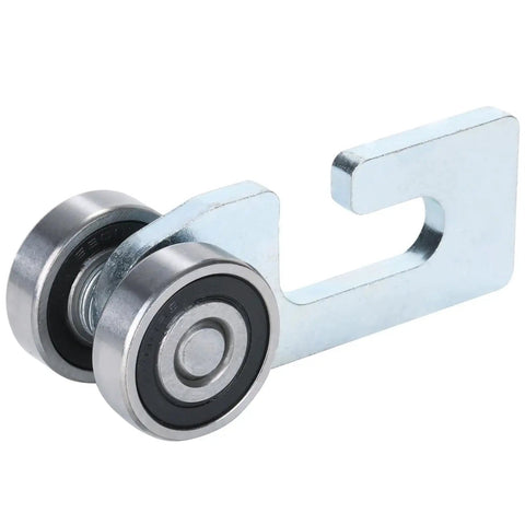 Two Wheel Strut Channel Trolley Rollers For One And Five Eighths Inch Wide And Taller Strut Channel With Rubber Sealed Bearings on white background