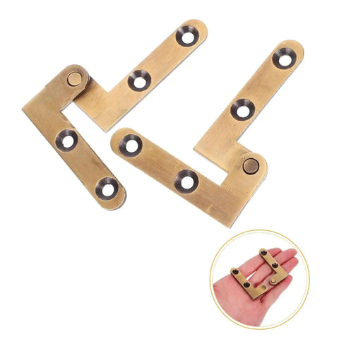 Heavy Duty Hidden Door Hinge Set For Secret Doors And Bookshelves, Invisible Pivot Bronze Hardware, 2 Pack, shown on hand