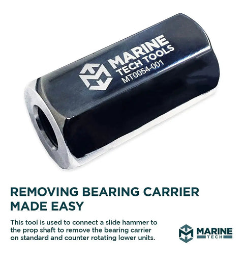 Prop Shaft And Bearing Housing Remover Tool For Outboard Motors Compatible With Suzuki 40 To 300 HP Yamaha 115 To 350 HP And Honda 75 To 250 HP Includes Slide Hammer Connection For Bearing Carrier Removal Equivalent Yamaha YB 06335, close-up view.