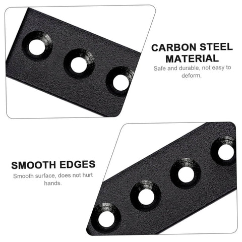 Heavy Duty Metal Flat Plate Track Connector for Barn Door, showing carbon steel material and smooth edges.