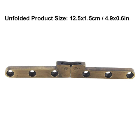 2 Pack Heavy Duty Pivot Hinge For Wood Doors With 90 Degree Rotation Ideal For Hidden Bookcase Doors And Secret Doors Invisible Pivot Door Hardware For Bookshelves Sleek Cabinet Accessory For DIY Renovations shown unfolded with size 12.5x1.5cm.