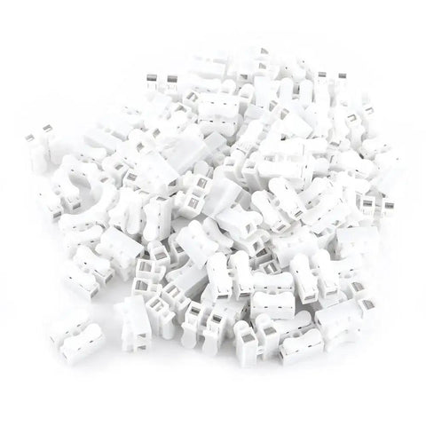 2 Pin Push Wire Connector Kit 100 Pcs 5A White LED Wiring Terminal Clamp Terminal Quick Cable Connector For Electronics Projects