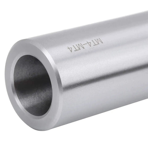 Kanasi MT4-to-MT4 taper drill sleeve, silver metal, end view showing inner bore