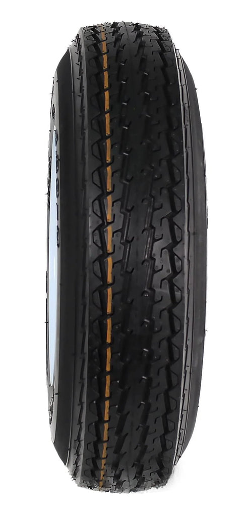 Front view of Two Pack Trailer Tire On Rim 480X8 4.80-8 Load Range C 5 Lug White Wheel For Utility Trailers With DOT Approval