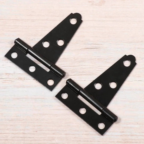 2 Pcs Galvanized T Shaped Gate Hinges, Rust Resistant, 2 Inch Heavy Duty T Strap Hinges for Wooden Fence, Barn, Shed Doors