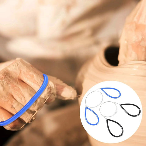 Clay Cutters Wire Set Two Pack For Pottery And Ceramics Durable Steel Wire Tools With Black And Blue Handles Pro Grade Clay Cutting Tools