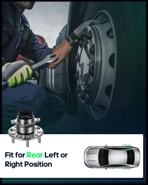 Rear Wheel Bearing Hub Assembly With ABS For Hyundai Elantra 2007 2008 2009 2010 2011 2012 5 Lug 512340 Fits Both Left And Right Rear Sides 1 Pc Replacement installed on car