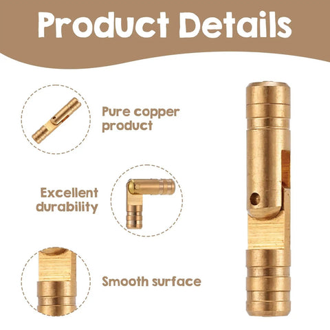 Hidden Brass Barrel Hinges Set, 25 Pieces, 20x4mm Invisible Concealed Cylinder Hinges With 135 Degree Opening For DIYers And Makers
