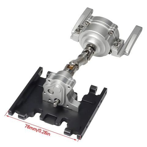 Planetary Gearbox Transfer Case With Short Drive Shaft Skid Plate And Front Motor Mount For One Tenth Scale RC Crawler Chassis Upgrade Kit