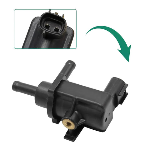 Polcatay vacuum switch valve, black plastic automotive part with brass threaded port and 2-pin connector