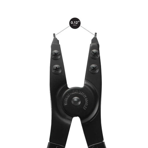 Heavy Duty Workhorse 16 Inch Snap Ring Pliers Set, 2 Piece, Internal And External Pliers With Straight, 45 and 90 Degree Tips