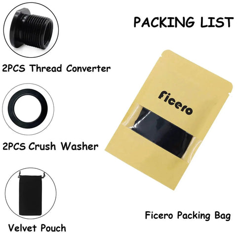 Thread Protector 1/2x28 To 5/8x24 With Crush Washer Steel 2 Pack; includes thread converters, crush washers, packaging bag