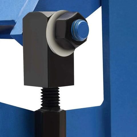 Close-up of bolt on Box And Pan Brake Sheet Metal Folder 24 Inch Industrial Bender with strong metal construction.