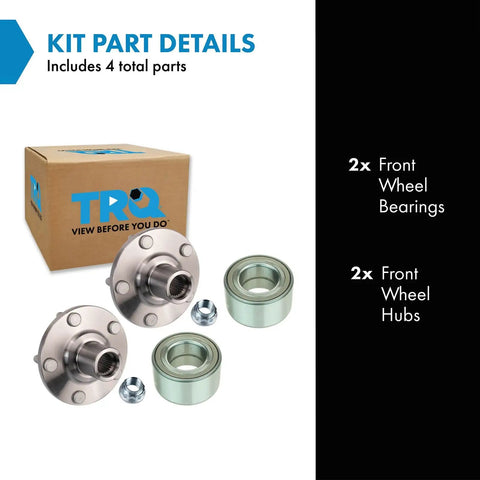 Image of 2 Piece Front Wheel Bearing And Hub Kit With ABS Sensor Direct Fit Replacement For Toyota Camry 2004-2017 Highlander 2001-2007 Solara 2004-2008 Includes Two Front Bearings And Two Hubs DIY Friendly, showing components and packaging.