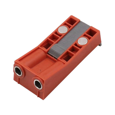 Oblique Hole Locator And Pocket Drill Positioner Jig With Magnetic Angle Guide For Carpentry, Compact PA6 Nylon Build, Two Hole View