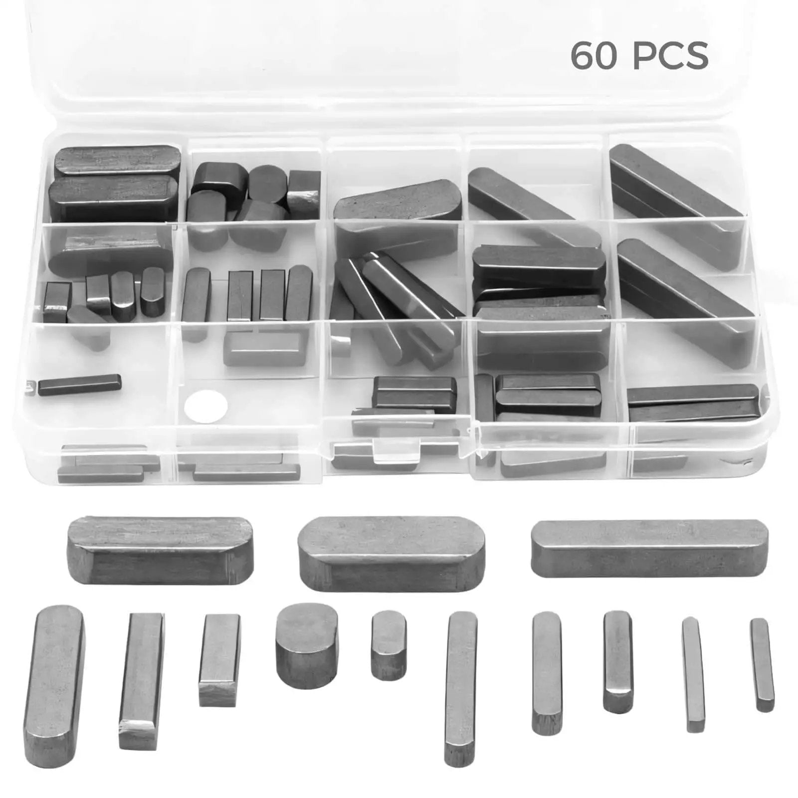 60 Piece Square Key Stock Set With Storage Box For Ind...