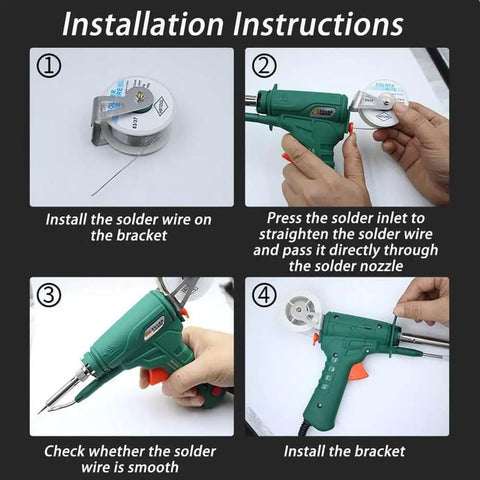 Installation instructions for Internally Heated 8 Piece Welding Tool Set With 60W Soldering Iron And Soldering Gun Ceramic Heating