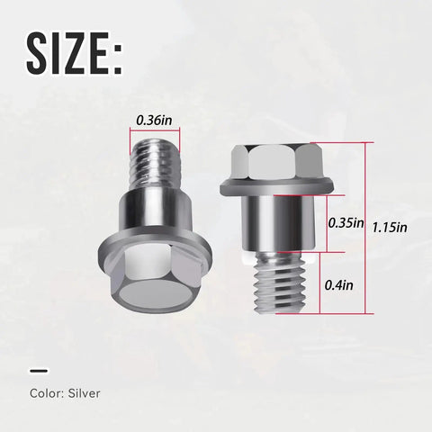 Two Pack Shoulder Bolts 532196539 for Riding Mowers Deck Suspension, size specs, fits Husqvarna models, silver color