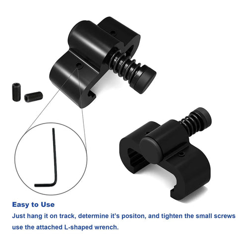 Sliding Barn Door Stop Upgrade Set Black Pair Of Stoppers For Top Track Hardware Prevents Wheels From Slipping Off Rail