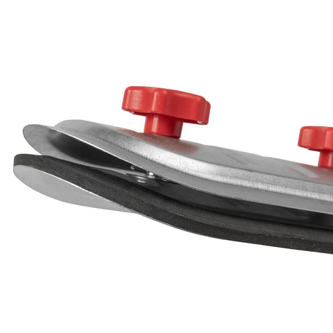 6-inch round duct access door with red tightening knob, metal frame and rubber gasket