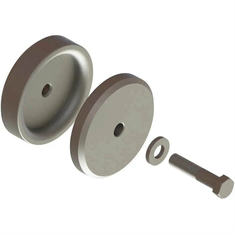 Flared Hole Dimple Die For Sheet Metal 1.75 Inch Black Oxide Finish Pro Grade Heavy Duty Tool parts laid out on white background