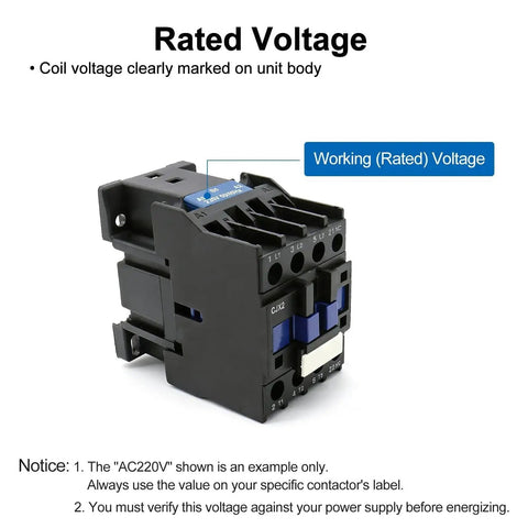 Three-Pole AC Contactor CJX2-2510 With 110VAC Coil, rated voltage label visible on unit body, DIN rail mount