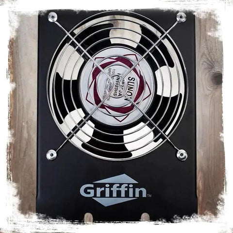 Top view of UltraQuiet Edition 3U Rackmount Cooling Fan System With Triple Exhaust Fans, steel frame and brand logo visible.