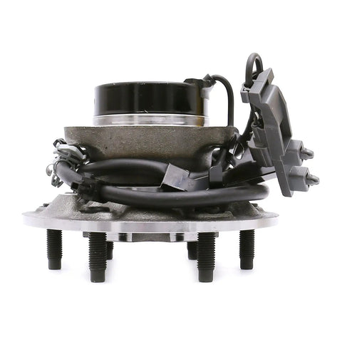 Front view of wheel bearing hub assembly, visible cables, focus keyword: Front Left Wheel Bearing Hub Assembly Fits 2004 2008 Chevy Colorado 2007 2008 Isuzu I 290 2006 2008 GMC Canyon 2WD Z85 Chassis Easy Install Replacement OEM Grade.