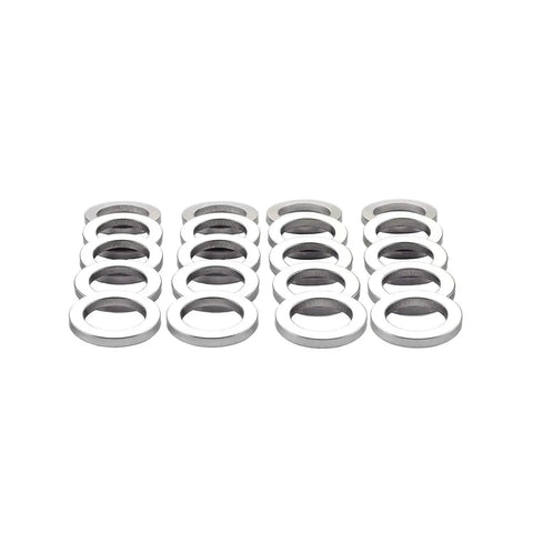 Stainless Steel Standard Mag Washers 20 Pack for Wheel Applications, polished finish, arranged in rows on white background