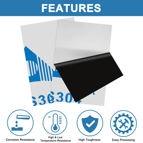 2 Pack 8x12 Inch 304 Stainless Steel Sheets 0.032 Inch Thick 20 Gauge Shim Stock Plates For Crafting DIY Metalworking Kitchen Stovetop Use Corrosion Resistant features overview.