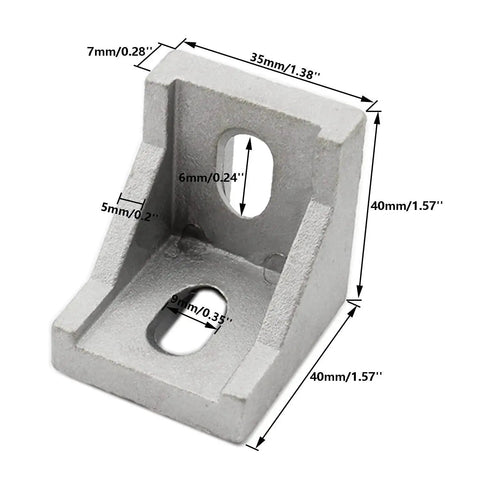10 Pack Aluminum Profile Corner Bracket 40x35x40mm For 4040 Series 8mm Slot Aluminum L Shape