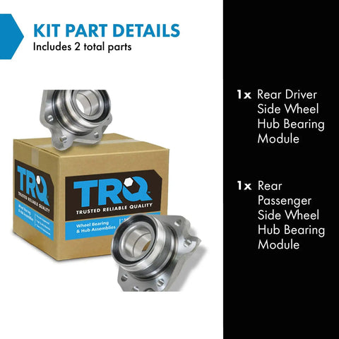 Rear Wheel Hub Bearing Module Kit For Driver Left Side And Passenger Right Side 2 Piece Set Direct Fit For Honda CR-V 1997 1998 1999 2000 2001 Replacement Hub Bearings Easy Install next to box