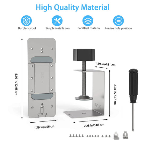 Anti Theft Aluminum Doorbell Mount Bracket With No Drill Design for Smart Doorbells, security hardware and screwdriver shown