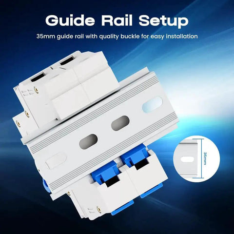 Miniature Circuit Breaker 500V 2 Pole 20 Amp Isolator For Solar PV System With Instant Magnetic Trip DIN Rail Mount Direct Current Disconnect Switch
