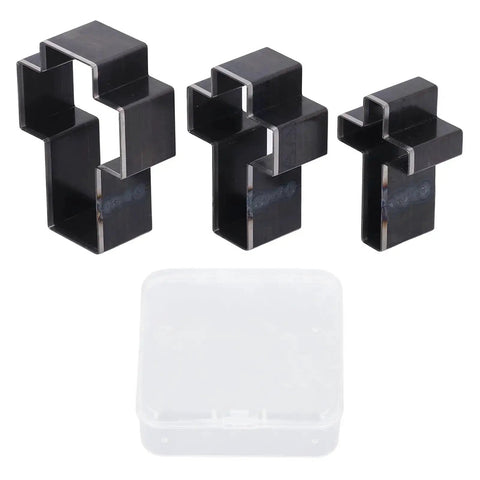 Crossed Shape Hollow Punch Cutter Die Set For Leather Crafting Three Sizes Durable Alloy Steel Die Set For DIY Projects with box