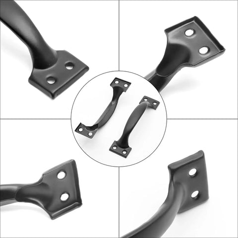 Matte Black 4 Inch Cabinet Handles Set Of 4 Metal Drawer Pulls With Screws For Rustic Dresser And Cupboard Durable Hollow Design