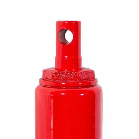 Close-up of 8 Ton Hydraulic Ram Jack With Single Piston Pump For Engine Hoists And Cranes, showing red cylinder top.