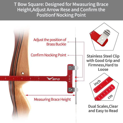 Must Have Archery Bow Square Nocking Pliers Kit for measuring brace height and nocking point on recurve or compound bow