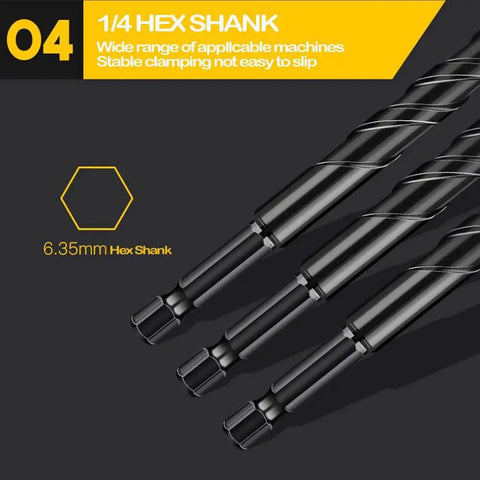 Heavy Duty Masonry Drill Bit Set 10 Pc 5mm and 3 16th Inch Tungsten Carbide Tip with hex shank for tile and concrete