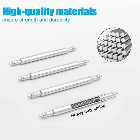 All In One Watch Band Repair Kit With Heavy Duty Stainless Steel Pins 40 Piece Set 10 Sizes For 1.5mm And 1.8mm Spring Bar Tool