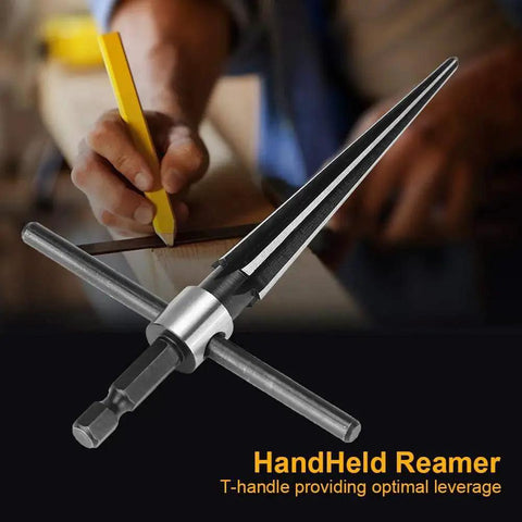 Handy T Handle Tapered Reamer Tool 3 To 13mm Six Fluted Chamfer Deburring Bit For Taper Holes Countersink Latches Guitar Repairs