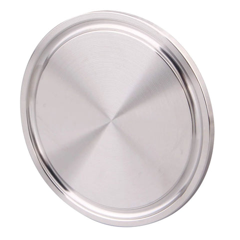 Stainless steel sanitary end cap for tri-clamp ferrule, fits 2 in tube OD, 304 stainless, 2-pack