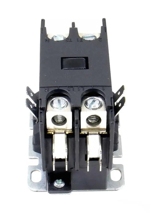 Front view of 30 Amp 1 Pole Contactor with 24V Coil for HVAC Systems Protech Replacement Model 42 25101 01, durable contacts.