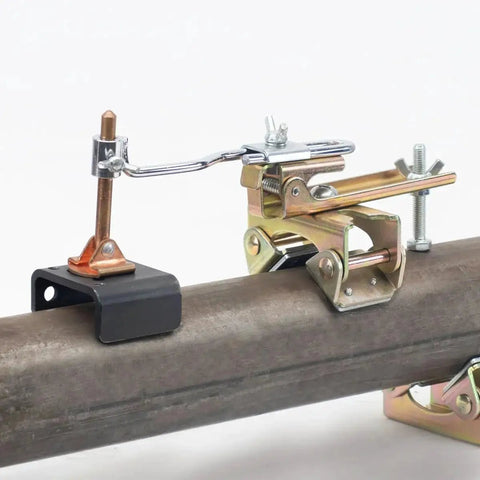 Deluxe Magnetic Grasshopper Welding Finger With Copper Spindle, Magnetic V Pad Base, Anti Tipping Bolt, for welding on round surface, 10 Inch AGH270