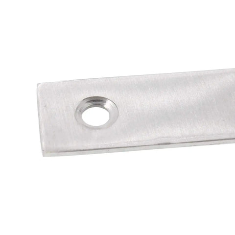 Close-up of Beefy Stainless Steel L Shape Corner Brace, highlighting a single 4.5mm hole, rustproof and durable for wood and metal fixing.