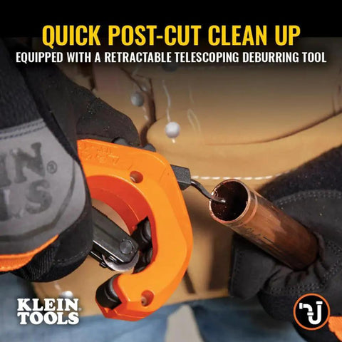 Constant Swing Workhorse Tubing Cutter For Copper And Aluminum One Eighth To One And Three Eighths Inch Outside Diameter With Deburring Tool slicing copper pipe